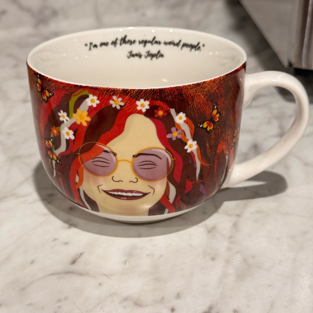 Kikkerland Rock & Roll Memorabilia Collectible Iconic Quote Janis Joplin Mug
